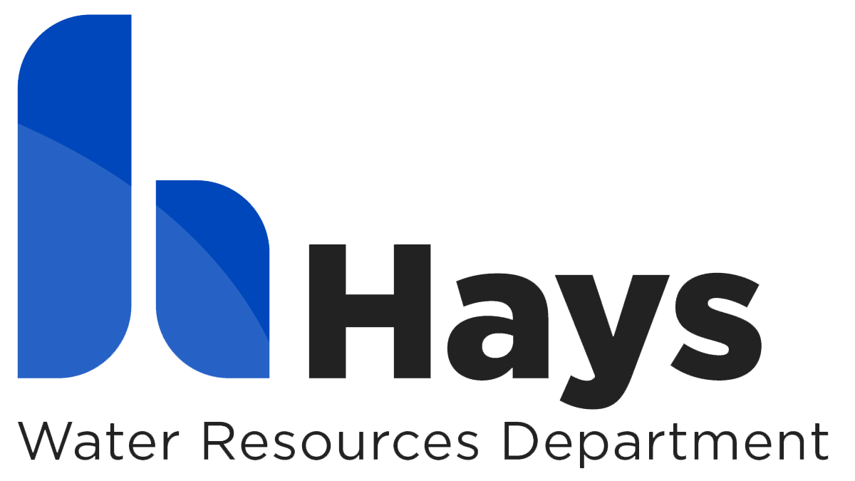 city of hays logo with a large stylized blue letter H