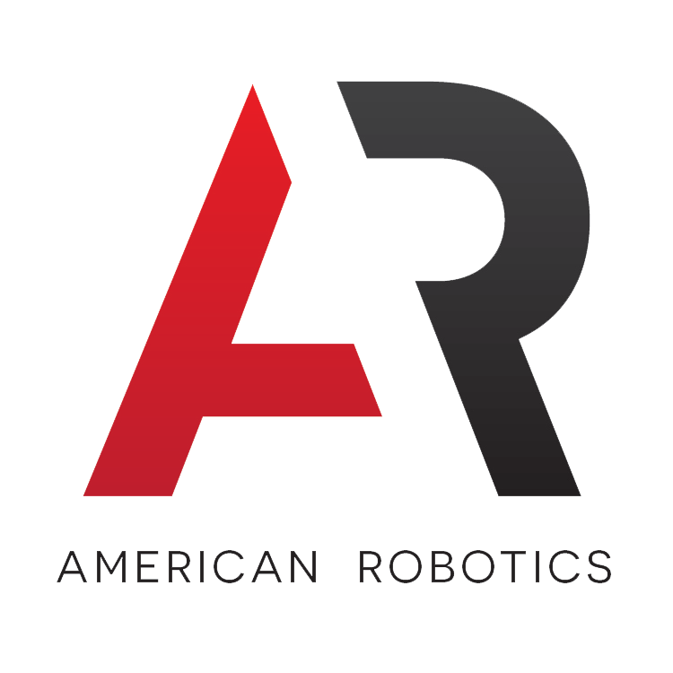 logo with a Red A and black R underneath written American Robotics in black